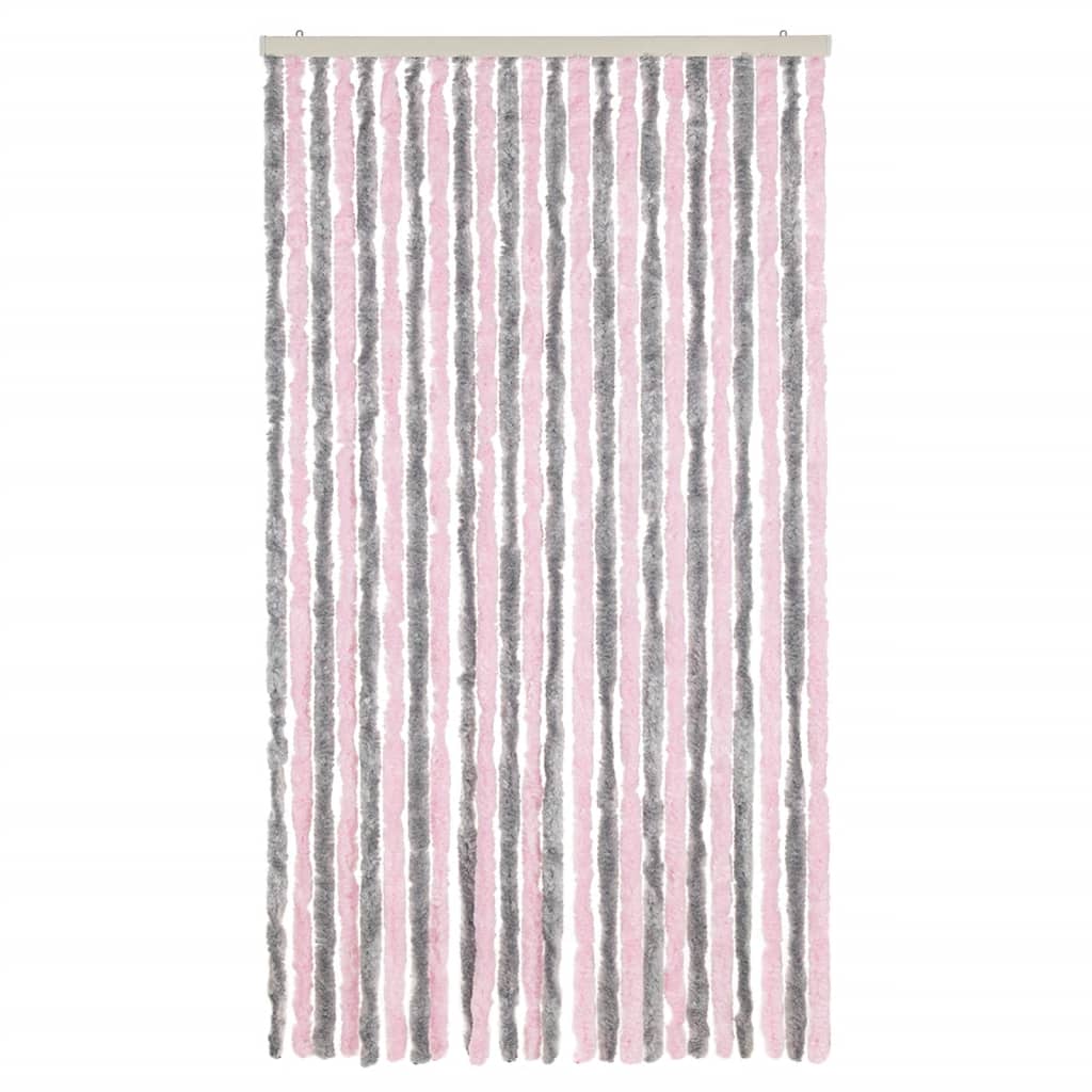 Tenda Antimosche Grigio Argento e Rosa 100x220 cm in Ciniglia - homemem39