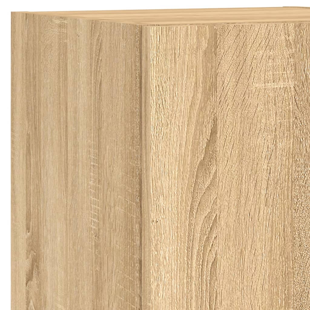 Mobili TV a Muro con LED 4pz Rovere Sonoma Legno Multistrato - homemem39