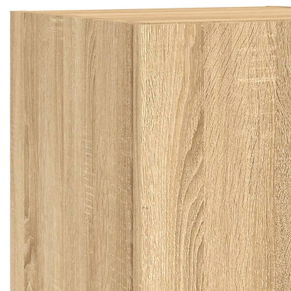 Mobili TV a Muro con LED 4pz Rovere Sonoma Legno Multistrato