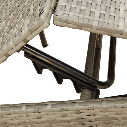 Lettino Prendisole con Cuscino Grigio in Polyrattan - homemem39