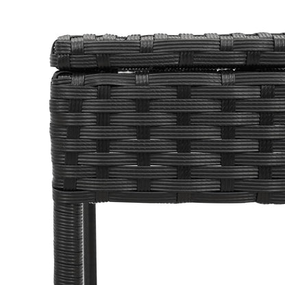 Lettini Prendisole 2 pz con Tavolino Nero in Polyrattan - homemem39