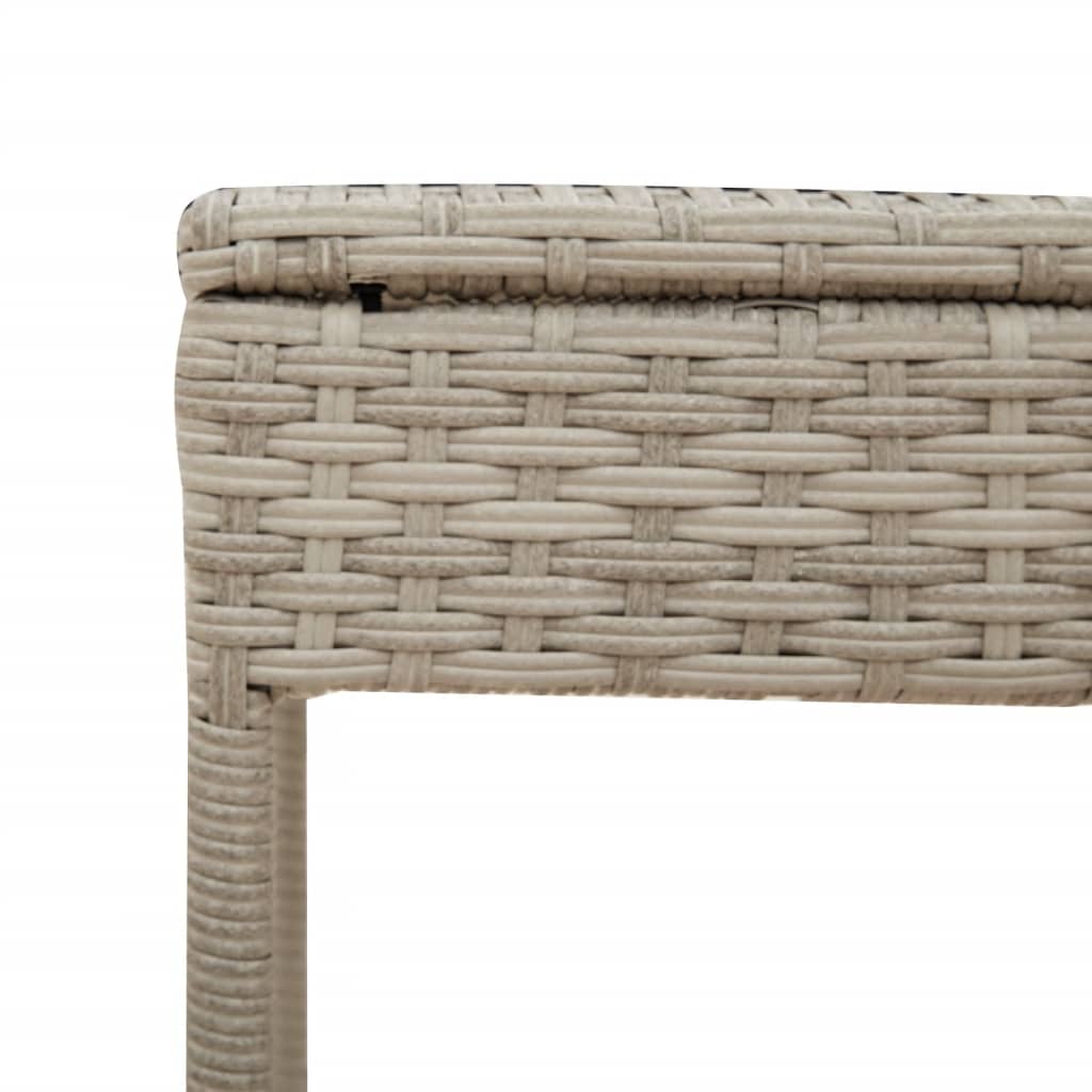 Lettini Prendisole 2pz con Tavolino Grigio Chiaro in Polyrattan - homemem39