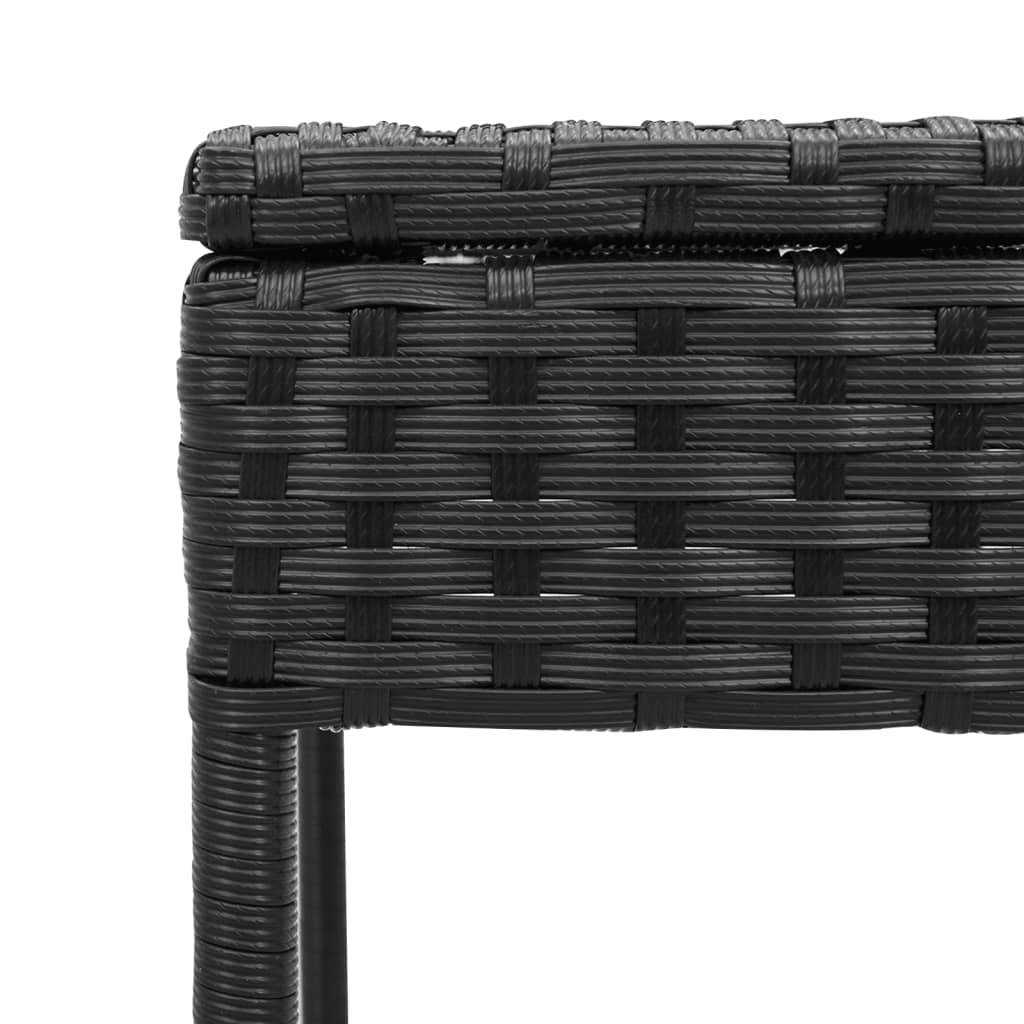 Lettini Prendisole 2 pz con Tavolino Nero in Polyrattan