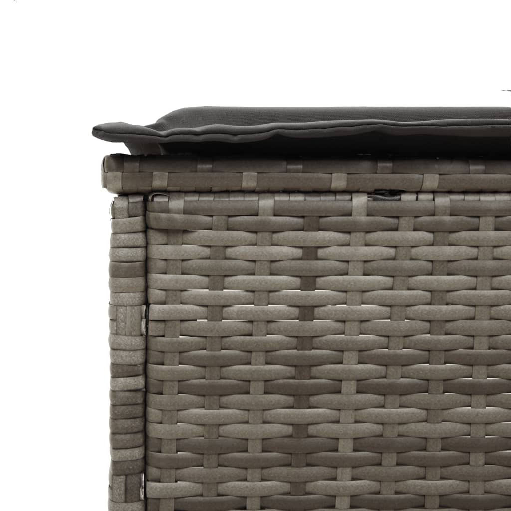 Lettino Prendisole con Cuscino Grigio in Polyrattan - homemem39