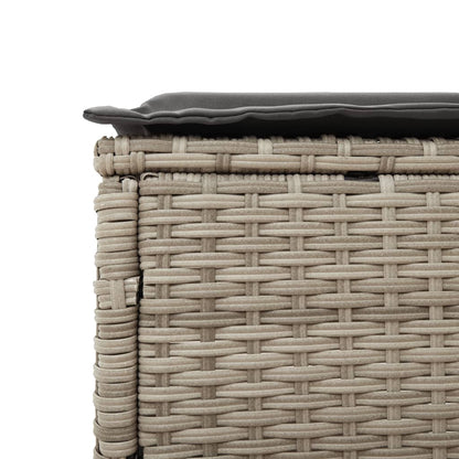 Lettino Prendisole con Cuscino Grigio Chiaro in Polyrattan - homemem39