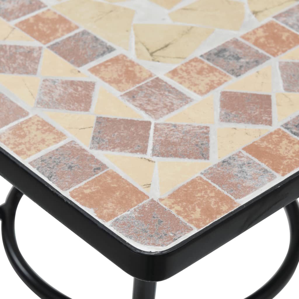 Tavolo da Bistrò a Mosaico Terracotta 60x60x74 cm in Ceramica - homemem39