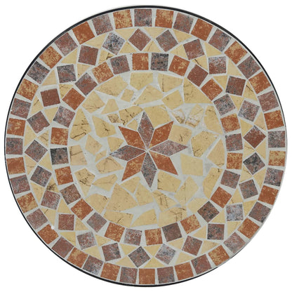 Tavolino Bistrot con Mosaico Terracotta e Bianco Ceramica - homemem39