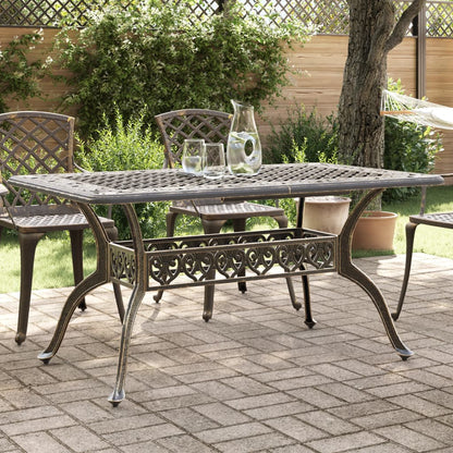 Tavolo da Giardino Bronzo 150x90x72 cm in Alluminio Pressofuso