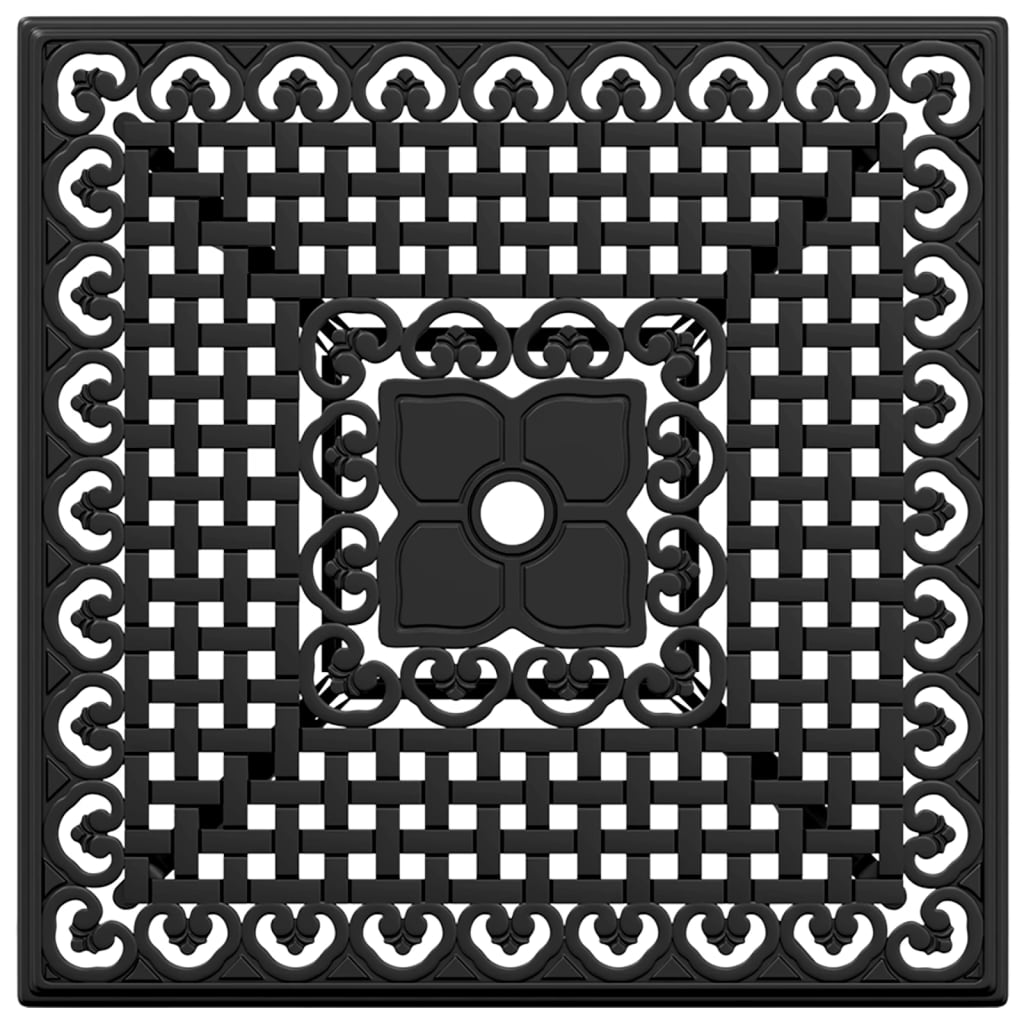 Tavolo da Giardino Nero 80x80x75 cm in Alluminio Pressofuso - homemem39