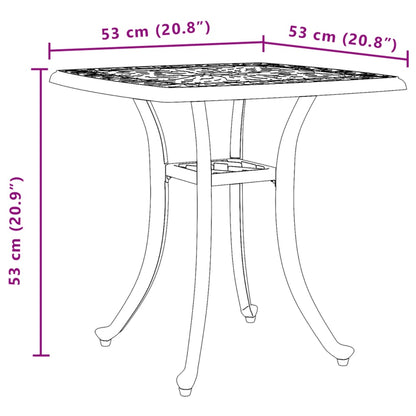 Tavolo da Giardino Bronzo 53x53x53 cm in Alluminio Pressofuso - homemem39