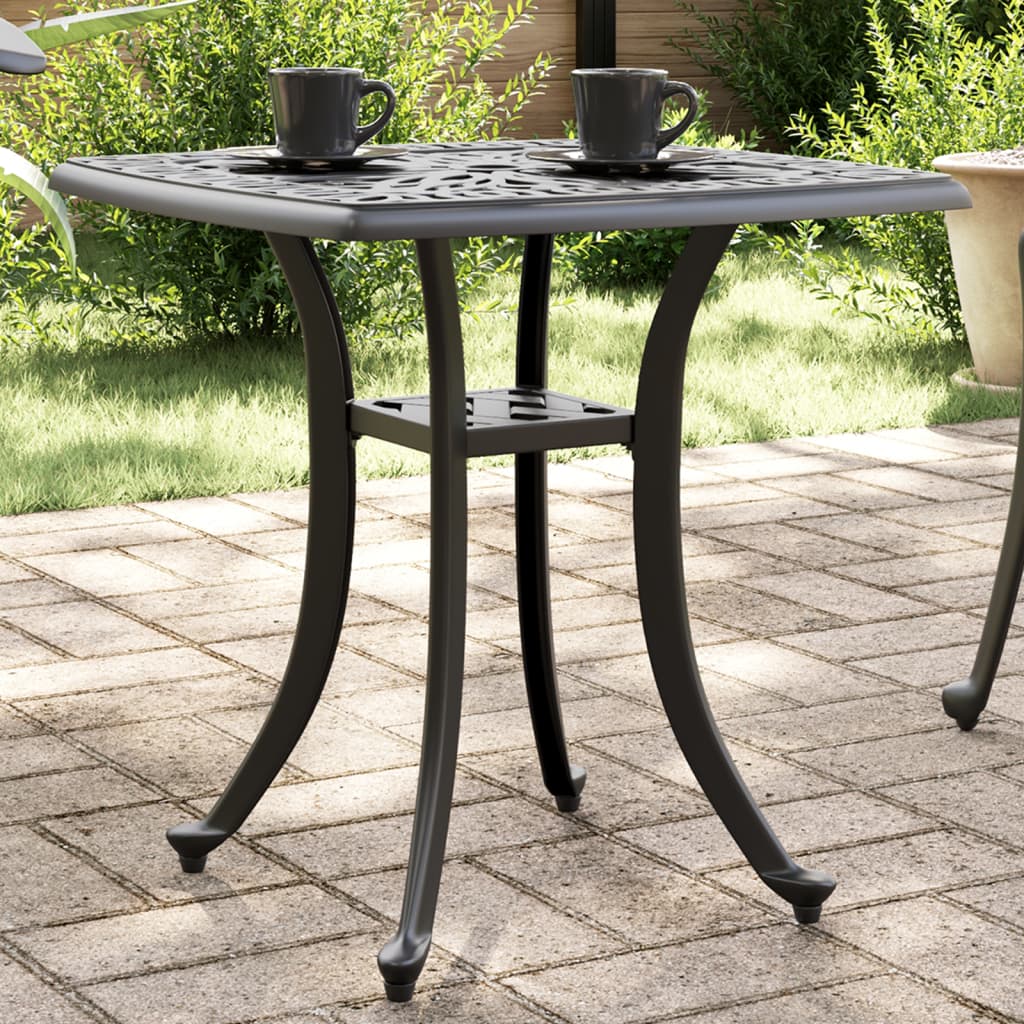 Tavolo da Giardino Nero 53x53x53 cm in Alluminio Pressofuso - homemem39