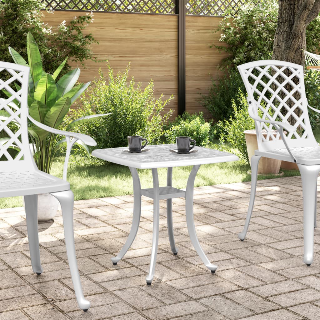 Tavolo da Giardino Bianco 53x53x53 cm in Alluminio Pressofuso - homemem39