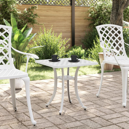 Tavolo da Giardino Bianco 53x53x53 cm in Alluminio Pressofuso - homemem39