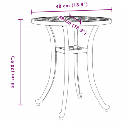 Schwarzer Gartentisch Ø48x53 cm aus Aluminiumdruckguss