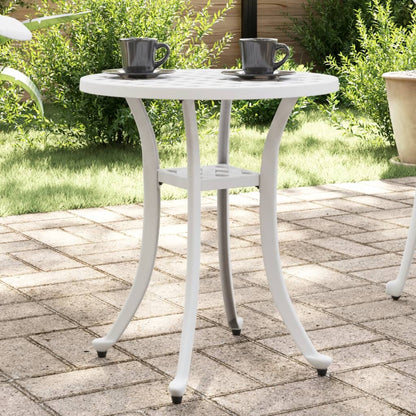 Tavolo da Giardino Bianco Ø48x53 cm in Alluminio Pressofuso - homemem39