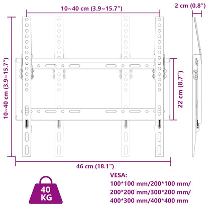 Supporto a Parete per Schermo 26"-63" Max VESA 400x400 mm 40kg