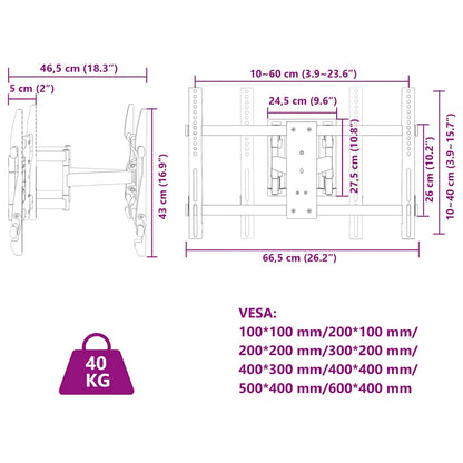 Supporto a Parete per Schermo 37"-80" Max VESA 600x400 mm 40kg