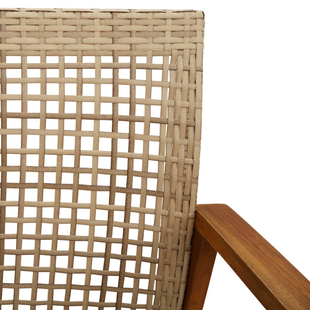 Sedie da Giardino 2pz Beige in Polyrattan e Legno di Acacia - homemem39