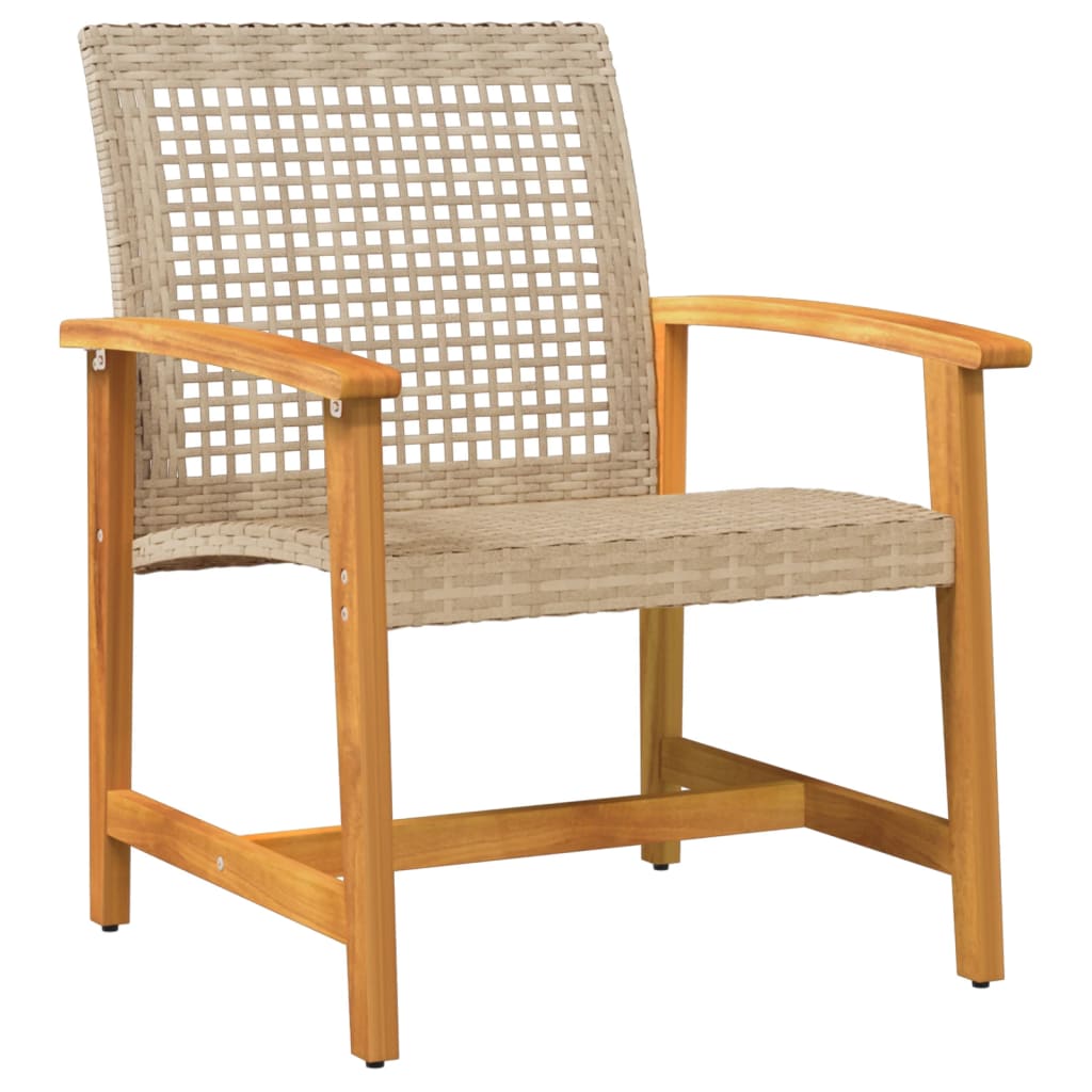 Set Salotto da Giardino 5 pz Beige in Polyrattan e Legno Acacia - homemem39