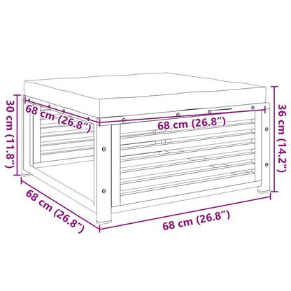 Sgabello da Giardino con Cuscini 68x68x30 cm Massello Acacia - homemem39