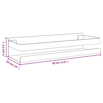 Mensola per Doccia 30x10x6 cm in Acciaio Inox 304 Spazzolato