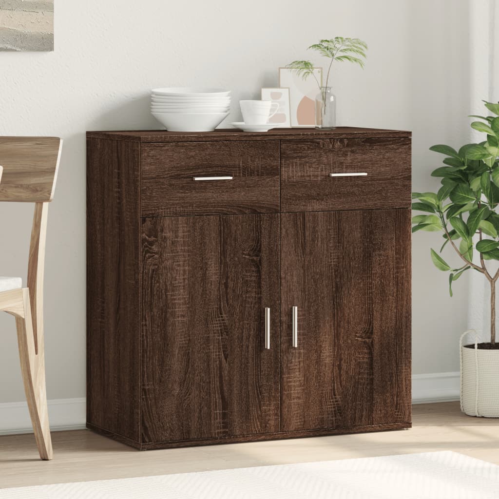 Credenza Rovere Marrone 79x38x80 cm in Legno Multistrato - homemem39