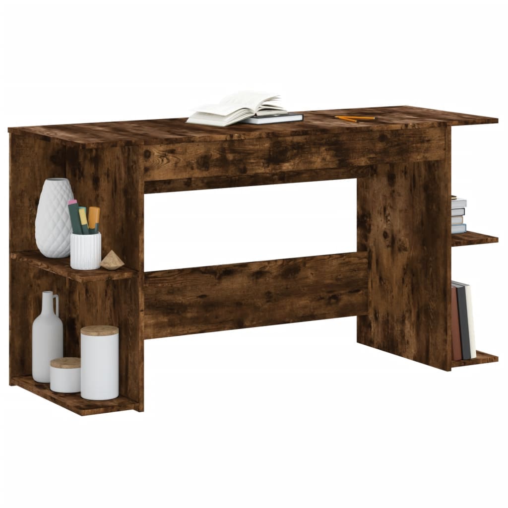 Scrivania Rovere Fumo 140x50x75 cm in Legno Multistrato - homemem39