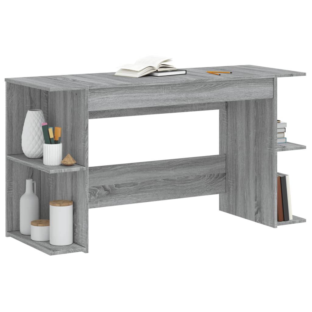 Scrivania Grigio Sonoma 140x50x75 cm in Legno Multistrato - homemem39