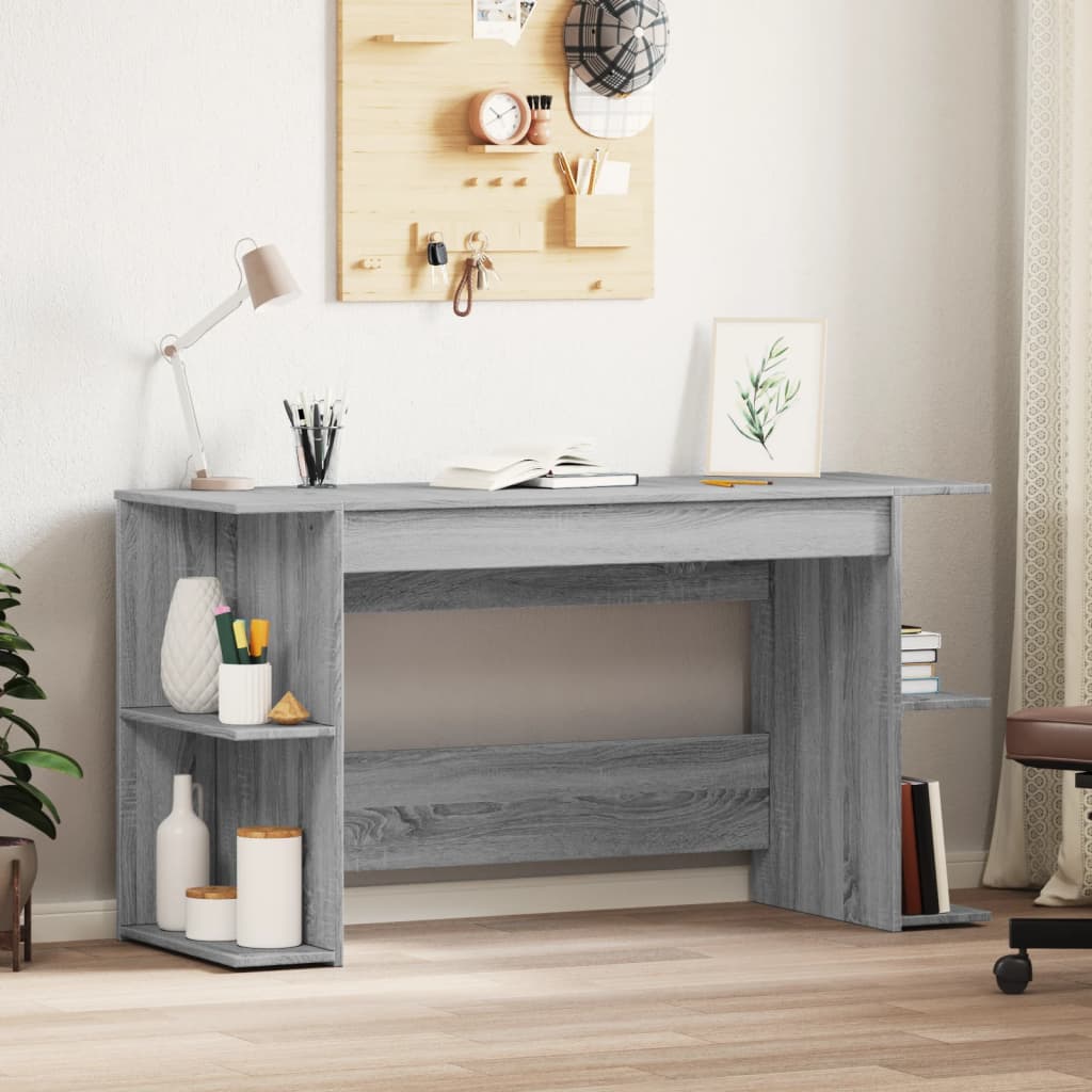 Scrivania Grigio Sonoma 140x50x75 cm in Legno Multistrato - homemem39