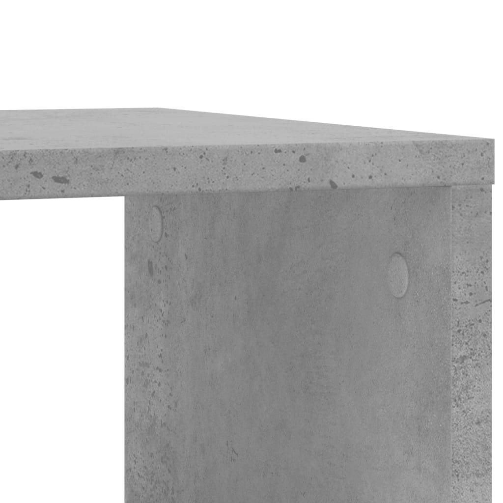 Tavolino con Ruote Grigio Cemento 50x30x55 cm Legno Multistrato