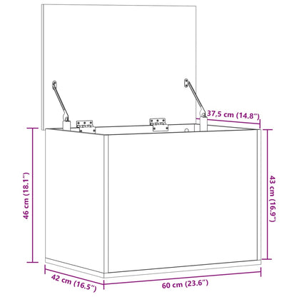 Contenitore Portaoggetti Bianco 60x42x46 cm Legno Multistrato