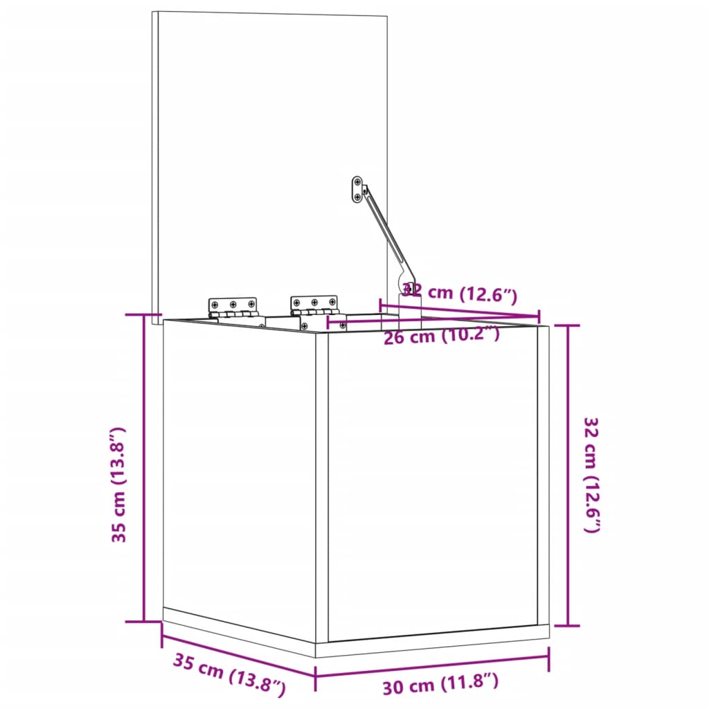 Contenitore Portaoggetti Bianco 30x35x35 cm in Truciolato - homemem39