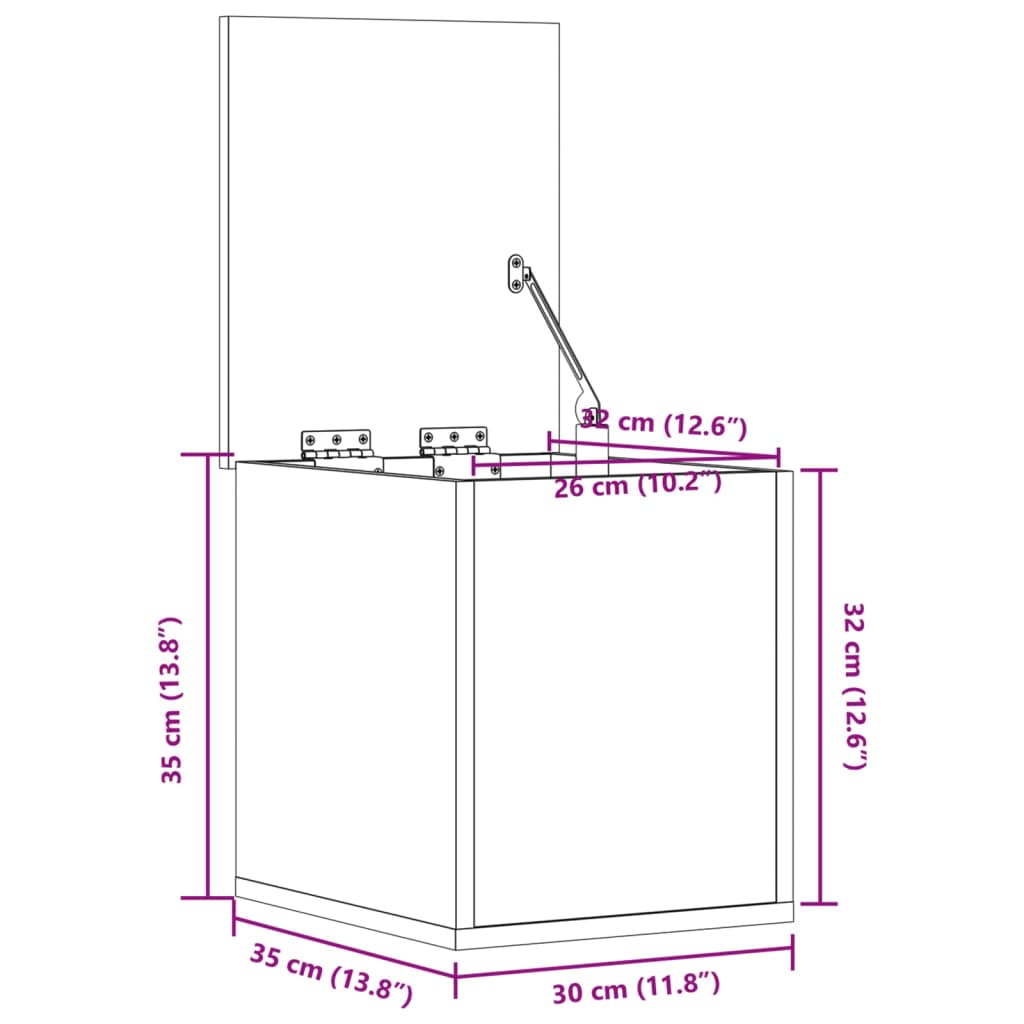 Contenitore Portaoggetti Grigio Cemento 30x35x35cm Truciolato - homemem39