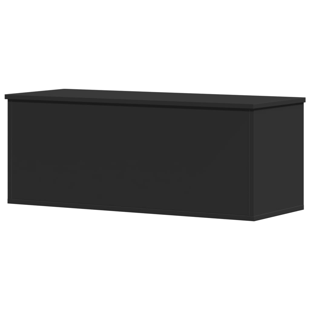 Contenitore Portaoggetti Nero 90x35x35 cm in Truciolato - homemem39