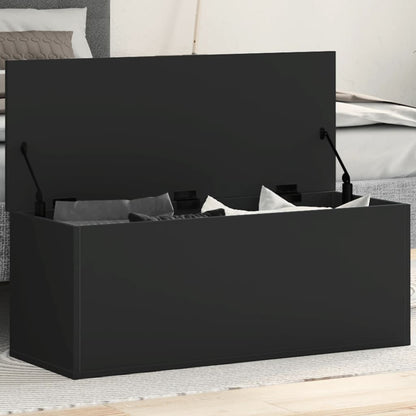 Contenitore Portaoggetti Nero 90x35x35 cm in Truciolato - homemem39