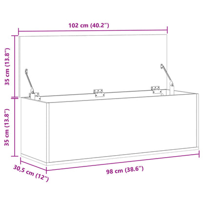 Contenitore Portaoggetti Nero 102x35x35 cm in Truciolato