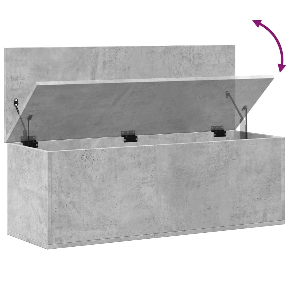 Contenitore Portaoggetti Grigio Cemento 102x35x35cm Truciolato - homemem39