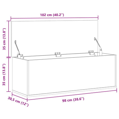 Contenitore Portaoggetti Grigio Sonoma 102x35x35 cm Truciolato - homemem39