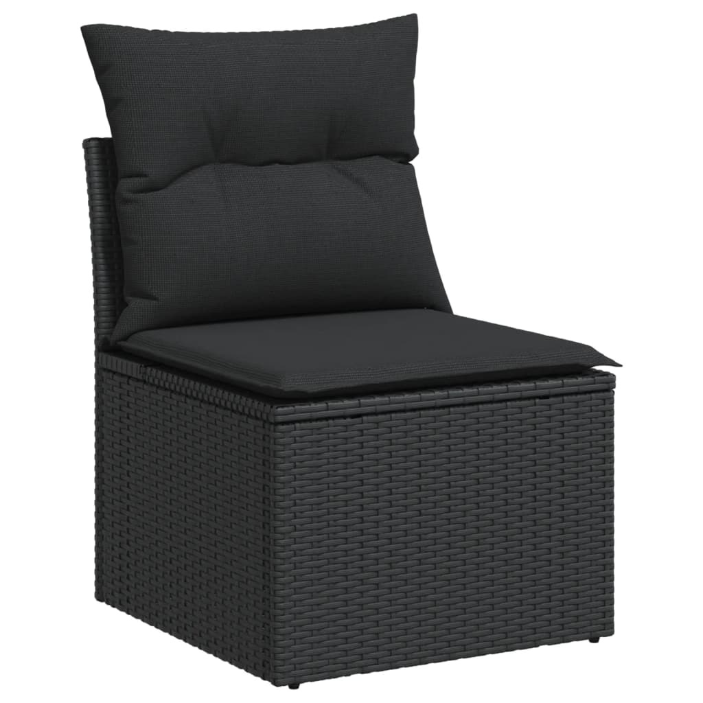 Set Divani da Giardino 13pz con Cuscini Nero in Polyrattan - homemem39