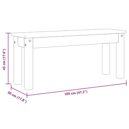 Panca da Pranzo Panama Grigia 105x30x45 cm Legno Massello Pino - homemem39