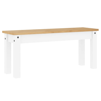 Panca da Pranzo Panama Bianca 105x30x45 cm Legno Massello Pino - homemem39