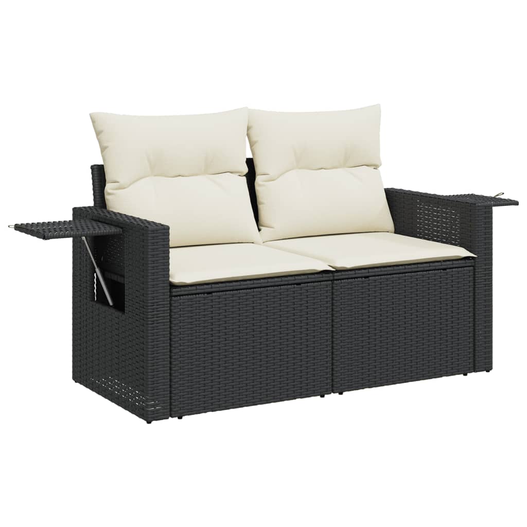 Set Divani da Giardino 5 pz con Cuscini in Polyrattan Nero - homemem39