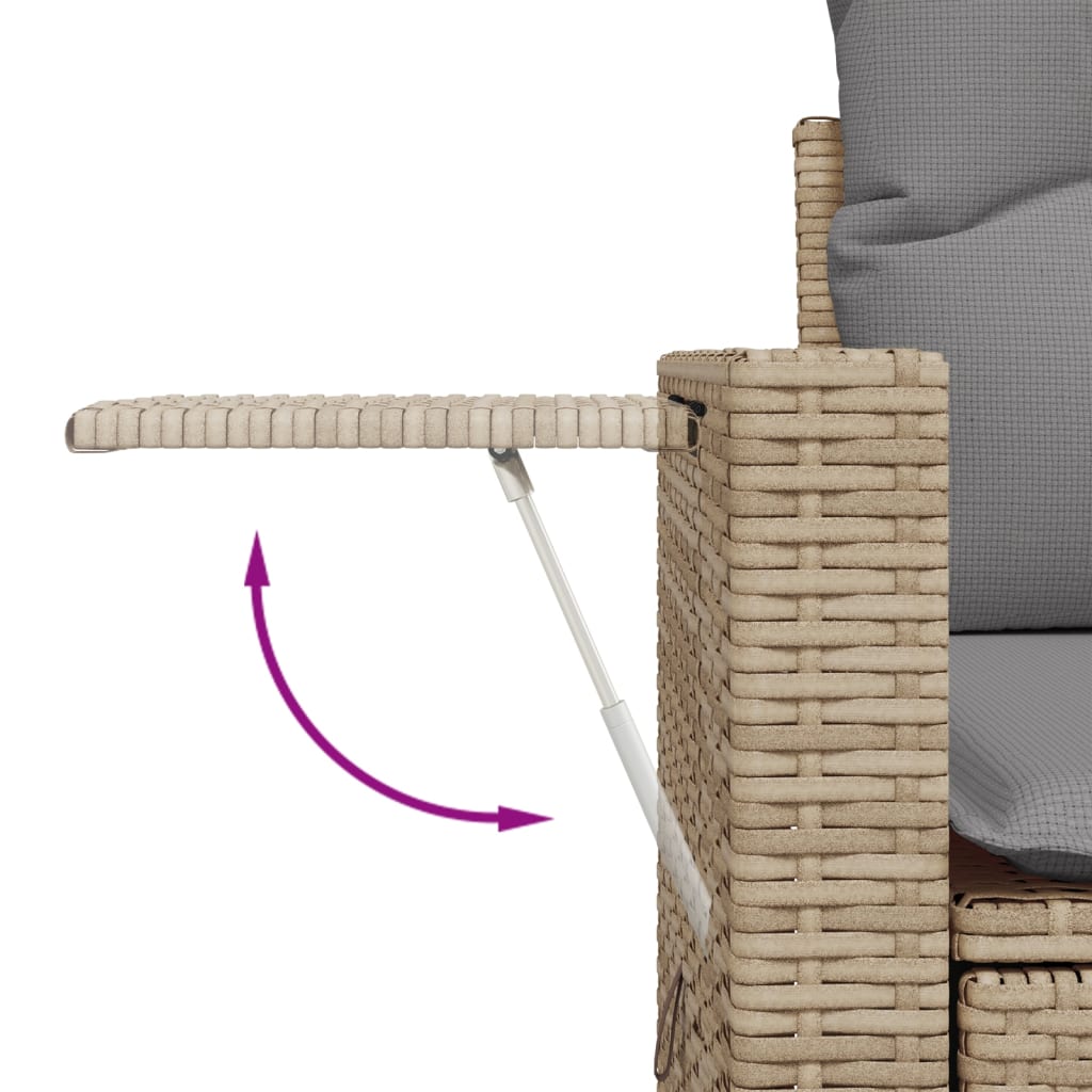 Set Divani da Giardino 7 pz con Cuscini Beige in Polyrattan - homemem39