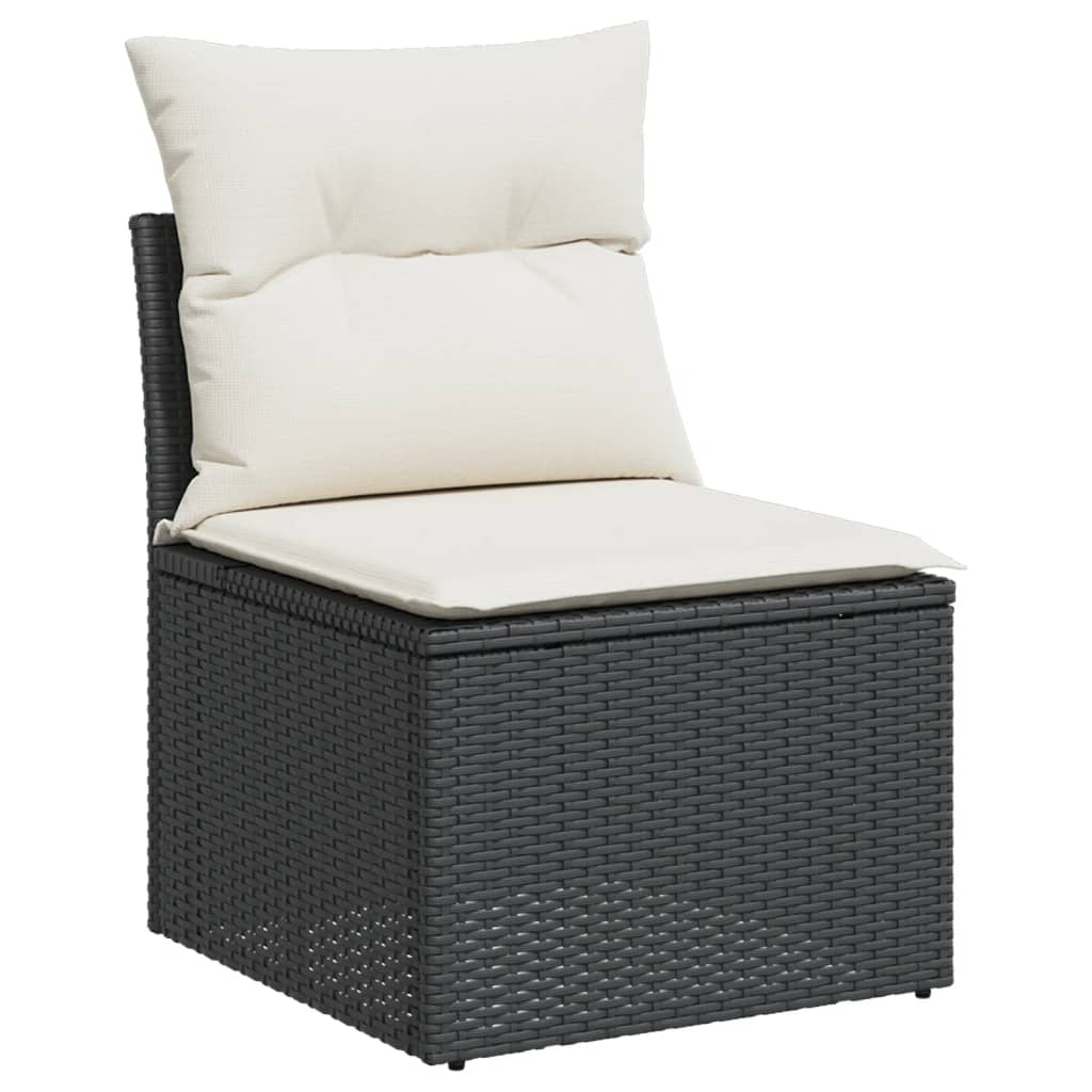 Set Divani da Giardino con Cuscini 7pz Nero Polyrattan - homemem39