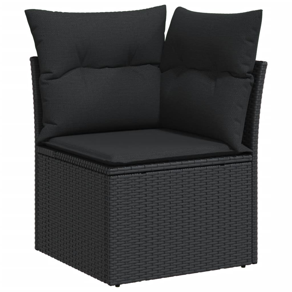 Set Divani da Giardino con Cuscini 8 pz Nero in Polyrattan - homemem39