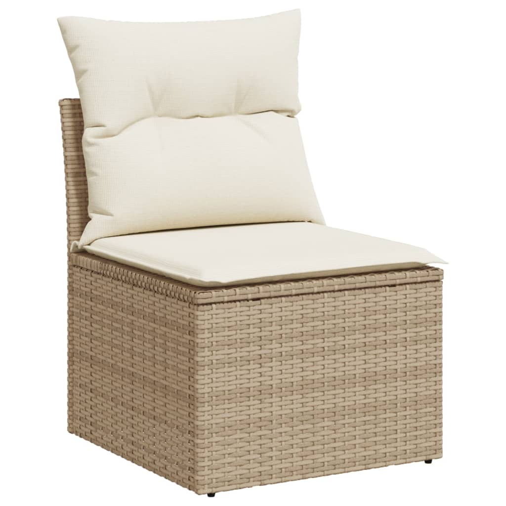 Set Divano da Giardino 9 pz con Cuscini Beige in Polyrattan - homemem39