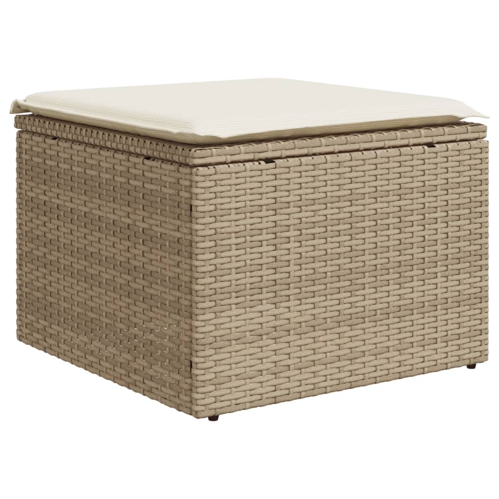 Set Divano da Giardino 5 pz con Cuscini Beige in Polyrattan - homemem39