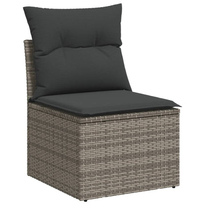 Set Divano da Giardino 5 pz con Cuscini Grigio in Polyrattan - homemem39