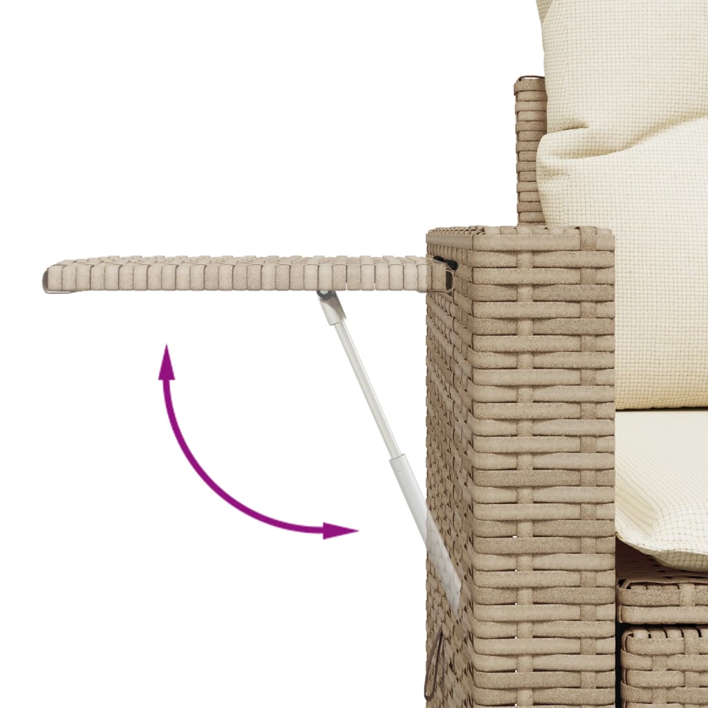 Set Divano da Giardino 5 pz con Cuscini Beige in Polyrattan - homemem39