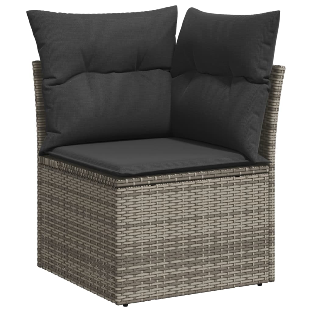 Set Divano da Giardino 6 pz con Cuscini Grigio in Polyrattan - homemem39